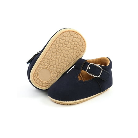 

SIMANLAN Baby Crib Shoes Magic Tape Walking Shoe First Walker Loafers Toddler Boys Girls Hollow Out Moccasin Little Kids Rubber Sole Flats Nubuck Dark Blue 6C