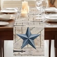 thumbnail image 3 of Table Runners 70 Inches Long Dress Scarves, Texas Star Vintage Farmhouse Coffee/Dining/Kitchen Table Decor, Holiday Table Runner, Navy Blue Retro Berry Wooden 13x70 Inch, 3 of 9