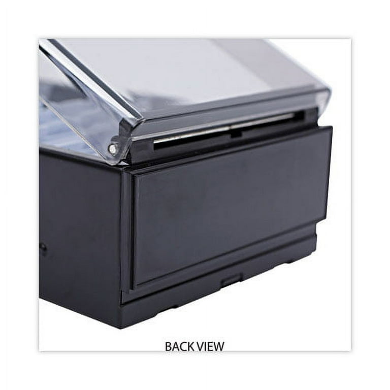 Business Card File, Holds 600 2 x 3.5 Cards, 4.25 x 8.25 x 2.5, Metal/Plastic, Black Business Card File, Holds 600 2 x 3.5 Cards, 4.25 x 8.25 x 2.5, Metal/Plastic, Black