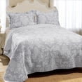 thumbnail image 2 of laura ashley venetia cotton reversible quilt, twin, gray, 2 of 2