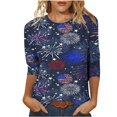 thumbnail image 1 of CHUANK Plus Hauts pour Femmes Chic Décontracté Col Rond Manches Courtes Chemises et Blouses pour Femmes T-Shirts à Imprimé Papillon du 4 Juillet pour Femmes Tunique Graphique Patriotique Tendance Haut d'Été Plage, 1 of 4