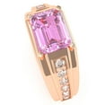 thumbnail image 3 of Men's Lab-Created Pink Sapphire Diamond Channel Ring In Solid 14k Rose Gold, 3 of 6