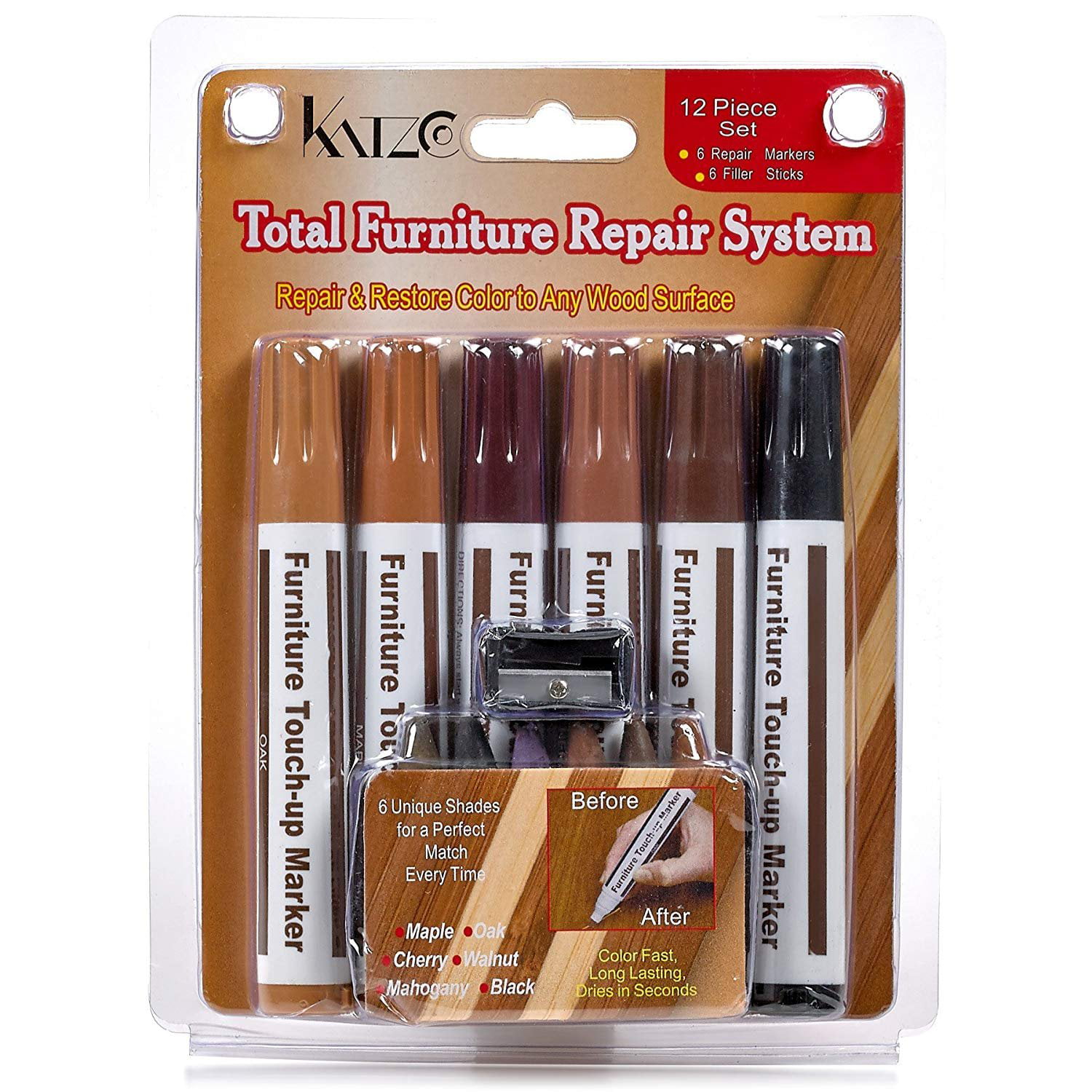Haile Furniture Repair Pen Touch Up Markers & Filler Sticks Wood Scratches  Restore Kit Patch Paint