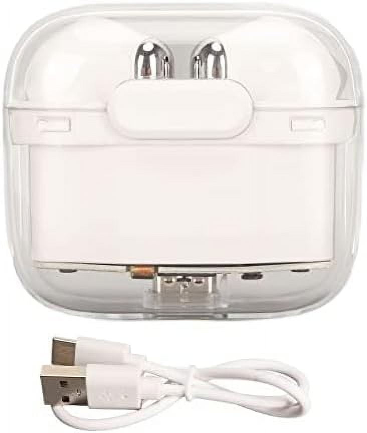 Real Time Language Translator Earbuds, Bluetooth 5.3 Denoise Translator Earphones Support 144 Languages with APP in Transparent Case for Smart Phone, White