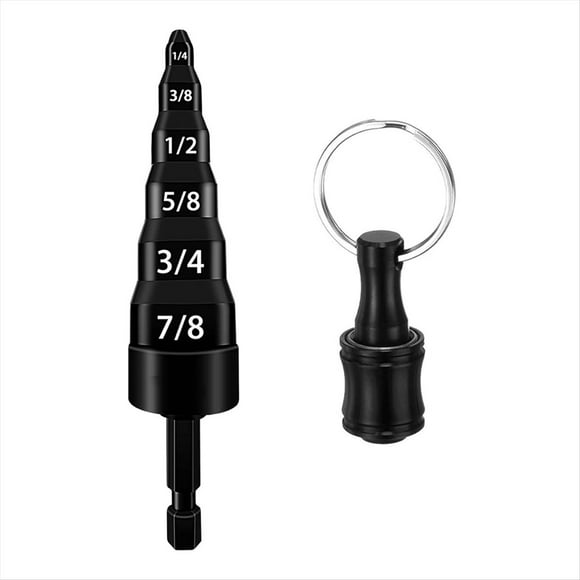6 in 1 HVAC Repair Tool with Bit Holder, Swage Tube Expander Air Conditioner Copper Pipe Flaring Tool Bit,1 x copper tube expander 1 x keychain quick-change extension rod,Black