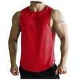 thumbnail image 2 of Men's Cotton Blend Sleeveless Muscle Shirts, Sizes S-3X Red 2XL, 2 of 3