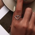 thumbnail image 2 of MUNDELL 925 Sterling Silver Simple Heart Finger Rings for Women Statement Jewelry, 2 of 7