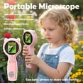 thumbnail image 3 of 8 Led Fill Lights Kids Handheld Microscope Mini Kids Microscope manual Focus 500x Hd Microscope Ips Eye-care Screen 500x Magnification 30w Ultra Hd Pixels Led Light Microscope, 3 of 8