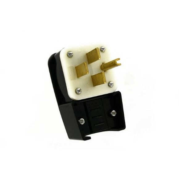 Leviton 8432-P 30 Amp, 250 Volt, Straight Blade, Plug, Industrial Grade, Grounding, Angle, Black