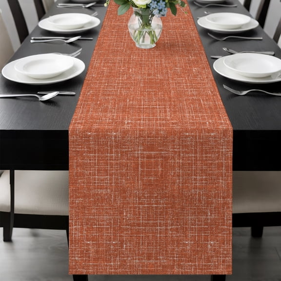 Burnt Orange Table Runner 90 Inches Long,Dining Table Runners Dresser Scarves,Farmhouse Vintage Orange Solid Color Modern Kitchen Coffee Tablerunner for Tabletop Party Birthday Wedding 13"x90"