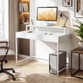 thumbnail image 2 of Costway Computer Desk with Power Outlets, Compact Office Desk with Removable Monitor Shelf White, 2 of 10