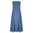 thumbnail image 5 of MaFYtyTPR Women's Sleeveless Denim Maxi Dresses Casual Loose Fit Crew Neck Side Pocket Lightweight Summer Dress Women Beach Dresses A-Sky Blue M, 5 of 6