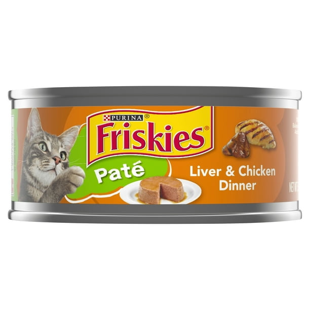 Purina Friskies Pate Wet Cat Food, Liver & Chicken Dinner 5.5 oz. Can