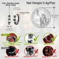 thumbnail image 4 of FaithHeart Skull Huggie Circle Hoop Earrings Gothic Punk Skeleton Jewelry for Men Rapper Reggae, 4 of 7