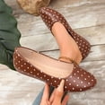 thumbnail image 2 of KIJBLAE Women's Polka Dot Print Low Cut Casual Flats, Slip On Lazy Soft Sole Daily Moccasin Shoes Brown 36, 2 of 9