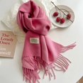 thumbnail image 1 of Fashion Solid Cashmere Warm Scarf New Design Pashmina Winter Double Side Diffrent Color Shawl Wraps Bufanda with Tassel Blanket, 1 of 7