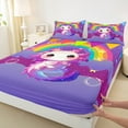 thumbnail image 3 of jejeloiu Kawaii Axolotl Twin Sheet Sets,Cartoon Animal Twin Fitted Sheet,Cute Rainbow Print Flat Sheet For Girls Teens,Breathable Home Decor,3pcs, 3 of 7