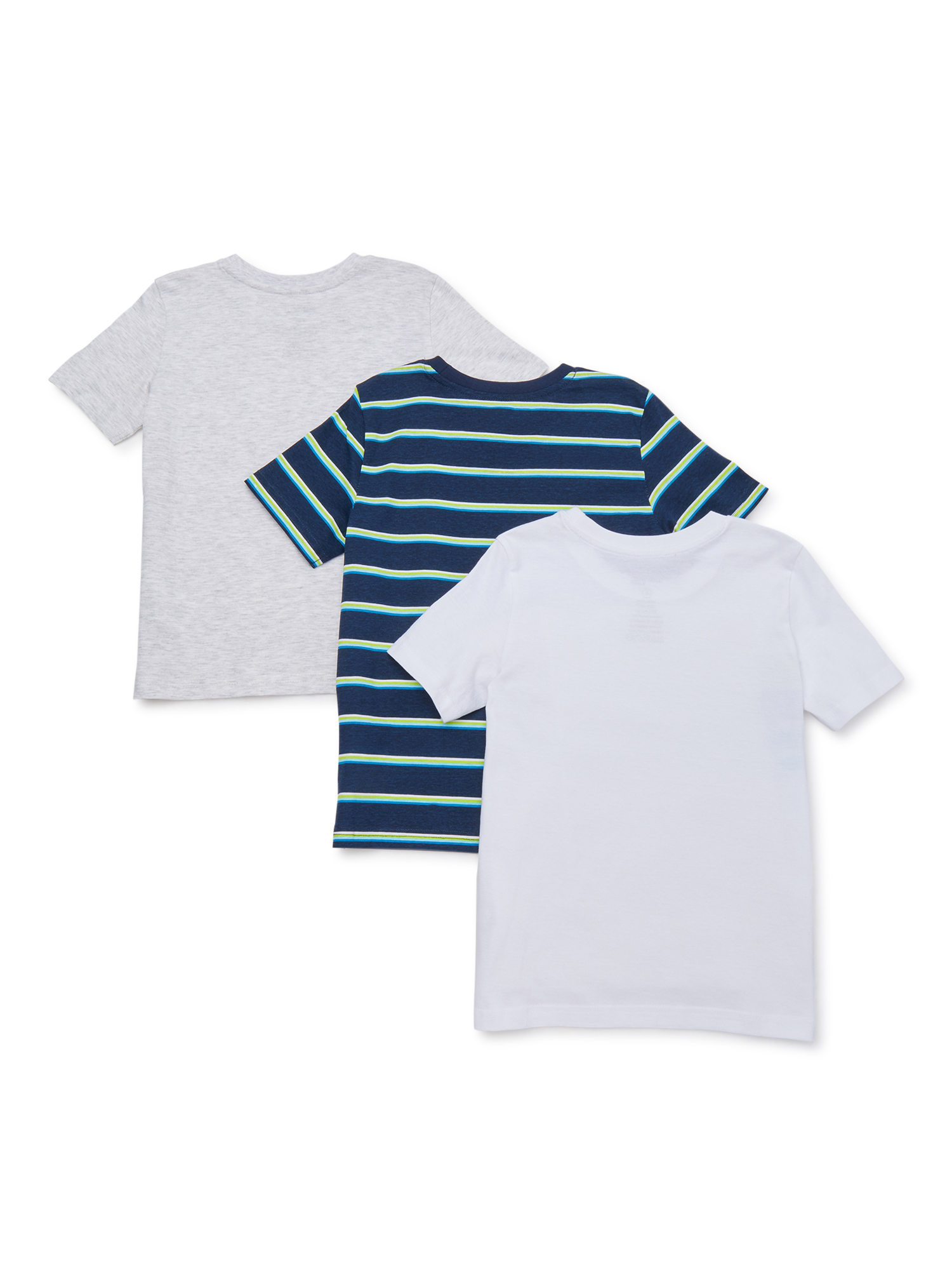 Hollywood Boys Stripe & Solid Short Sleeve T-Shirt 3 Pack Sizes 4-18 - image 3 of 3
