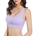 thumbnail image 5 of harmtty Women Bra Hollow Out Breathable Padded Seamless Brassiere Brelette Underwear for Fitness,Light Purple XL, 5 of 8