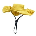thumbnail image 3 of TISHITA Dog Hat Adjustable Drawstring Sun Protection for Small Medium Large Dogs Outdoor M Yellow, 3 of 8