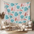 thumbnail image 2 of Teal Blue Red Coral Tapestry for Bedroom Wall Hanging Tapestry, Coastal Nautical Summer Beach Ceiling Backdrop Tapestries Poster Blanket Wall Decor for Teens Room Living Room Dorm 59" x 79", 2 of 8