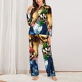 thumbnail image 2 of Saiise Mario Bf Print Women Soft Pama Sets,Long Sleeve Sleepwear Button Up 2-Piece Pjs Lounge Sets-Medium, 2 of 8