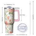 thumbnail image 2 of OBREWU Pioneer Flower Tumbler with Handle and Lid,Pioneer Flower 40oz Double Wall Vacuum Insulated Tumbler,Cups Gift for Women and Men, 2 of 7