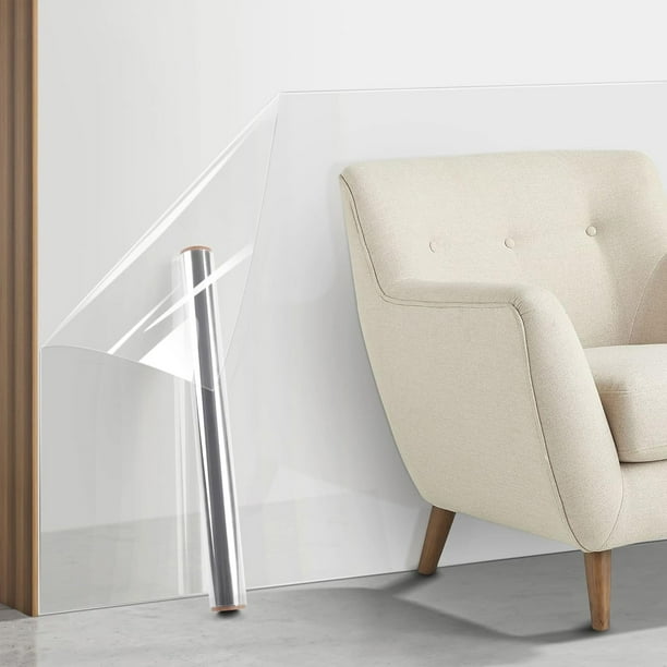 Protector de pared transparente, papel de contacto extraíble con adherencia estática no adhesiva, pegatinas de plástico para cocina y oficina contra basura, respaldo de silla, papel tapiz, muebles,