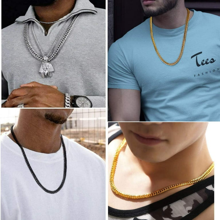 Mens tight shop neck chain