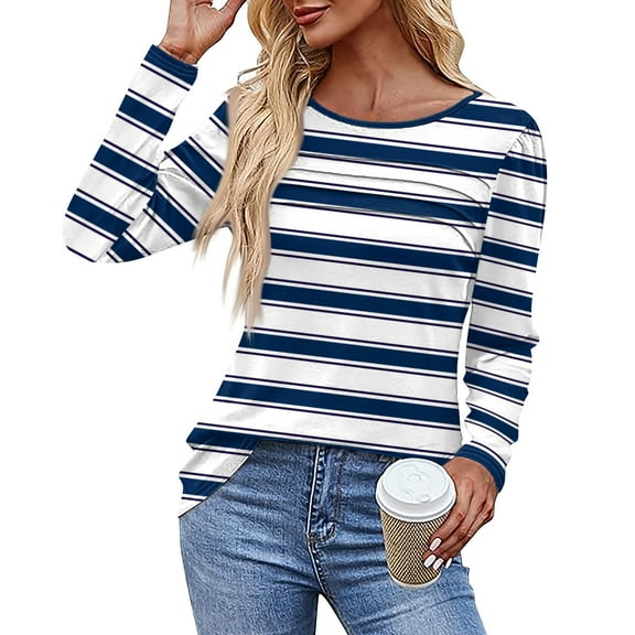 Plus Size Blouse for Women Women's T Shirt Tee Print Long Sleeve Daily Weekend Fashion Basic O Neck Regular Top