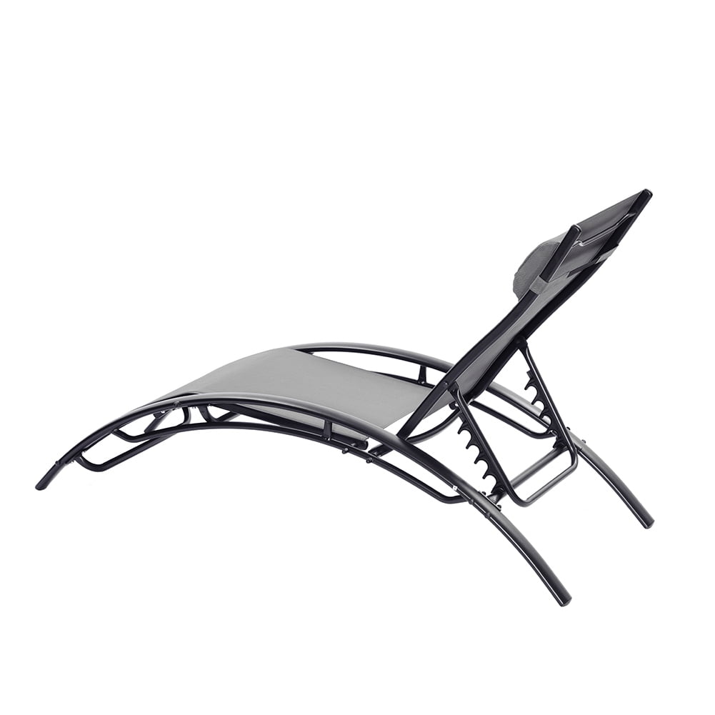Kepooman 2PCS Set Patio Chaise Lounge Chair for Outside, Aluminum Adjustable Outdoor Pool Recliner Chair For Patio Lawn Beach Pool Side Sunbathing, Dark Gray Kepooman 2PCS Set Patio Chaise Lounge Chair for Outside, Aluminum Adjustable Outdoor Pool Recliner Chair For Patio Lawn Beach Pool Side Sunbathing, Dark Gray