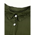 thumbnail image 6 of Cindysus Ladies Casual Solid Color Denim Blouse Shirts Women Elegant Jean Jackets Button Down Business Loose Tops With Pockets Army Green XL, 6 of 7