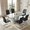 Table+6 Black Chairs(Gold), variant on StnTalk Dining Table Set for 6, 63'' Grey Faux Marble Dining Room Table with 6 PU Leather Chairs, Modern Kitchen Table Set with Golden Metal Legs for Dining Room