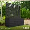 thumbnail image 2 of 4 ft H x 3.5 ft W x 1.2 ft L Enclo Wood Privacy Screen with Planter Box, Raised Garden Bed with Trellis for Climbing Plants Outdoor, Privacy Planter for Patio or Deck, Tacoma Charcoal EC18048, 2 of 10