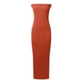 thumbnail image 4 of Vestido largo sin tirantes para mujer: elegante vestido de cóctel con abertura lateral, tejido de poliéster, vestido para invitada de boda, tallas S-XXL, contorno de pecho 73-99 cm., 4 of 5