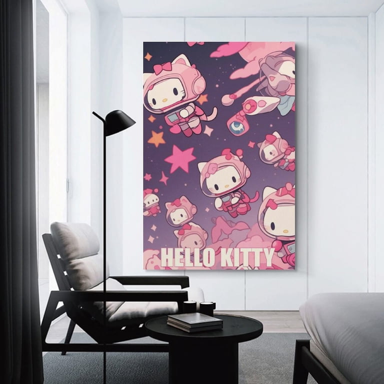 Hello Kitty Paintings, 8x12inch Single Hanging Painting Home Decor