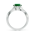 thumbnail image 2 of ANGARA Oval Lab Grown 2.25 Ct Emerald Criss Cross Shank Engagement Ring for Women in 14K White Gold (Size-10x8mm) | May Birthstone, Anniversary, Jewelry Gift for Women | Lab-Grown Emerald Ring, 2 of 8