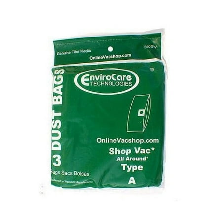 Compatible with Shop Vac All Around 1.5 Gallon Type A Paper Bags 3 Pk Part - 360SW