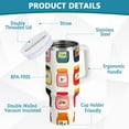 thumbnail image 2 of Yayeee 40oz Double-Wall Insulated Stainless Steel Tumbler with Handle Bottle, Orange Jar, 2 of 8