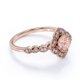 thumbnail image 5 of JeenMata Anillo Nupcial de 1,50 Quilates con Halo de Diamantes y Morganita de Talla Redonda Engastado en Oro Rosa: el Diseño Más Vendido por Menos de 500 Dólares, 5 of 6
