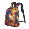 thumbnail image 2 of Daiia Rainbow Sunset Cloud White Horse School Backpack for Men and Women Lightweight Backpack Durable Backpack Water-Resistant,Travel,Work Bag, 2 of 9
