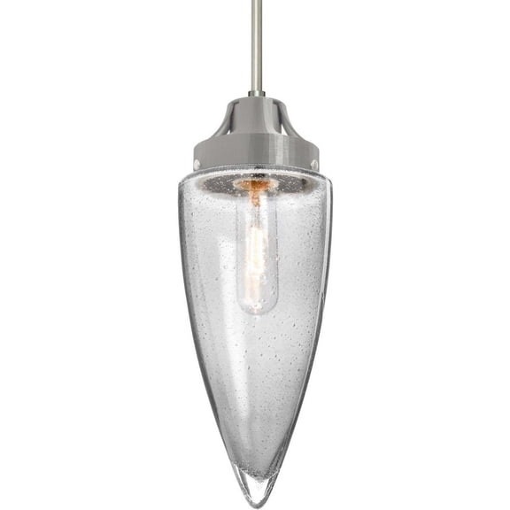 Besa Lighting - Sulu - 1 Light Cord Pendant-Satin Nickel Finish-Clear Bubble