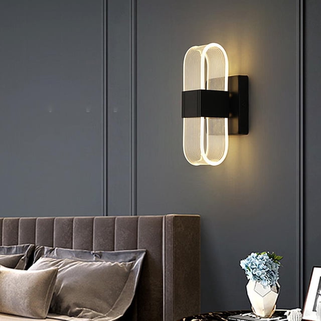 Lámpara de pared Colco Lámpara de pared acrílico LED moderno decoración Líneas de rayas negras