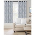 thumbnail image 3 of Blackout Curtains for Bedroom, Haze Blue Boho Room Darkening Window Drapes for Living Room, Neutral Middle Century Turkish Pattern Thermal Insulated Grommet Curtains, 52x72 inch, 2 Panels, 3 of 9