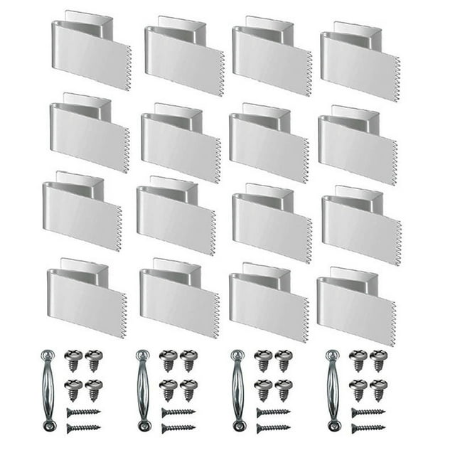 Lot de 16 Clips de Fenêtre Robustes Sécurisés avec Poignées pour Contreplaqué Brique Béton Construction Durable 16 Pcs