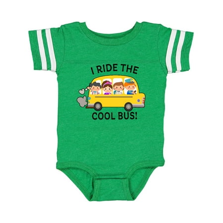 

Inktastic I Ride The Cool Bus with Yellow School Bus and Kids Gift Baby Boy or Baby Girl Bodysuit