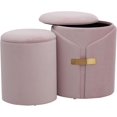 thumbnail image 5 of LumiSource Dahlia Velvet Ottoman Set, Storage Ottoman, Small Ottoman, Round Ottoman Foot Rest, Pouf Ottoman, Foot Stool Ottoman for Living Room, Velvet Ottoman with Storage, 5 of 16