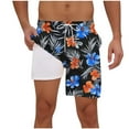 thumbnail image 1 of Pantalones Cortos para Hombre de Cintura Elástica con Bolsillos Pantalones de Playa de Impresión Casual, Poliéster Ligero de Moda para la Primavera Verano Al Aire Libre Y el Uso Diario, 1 of 5