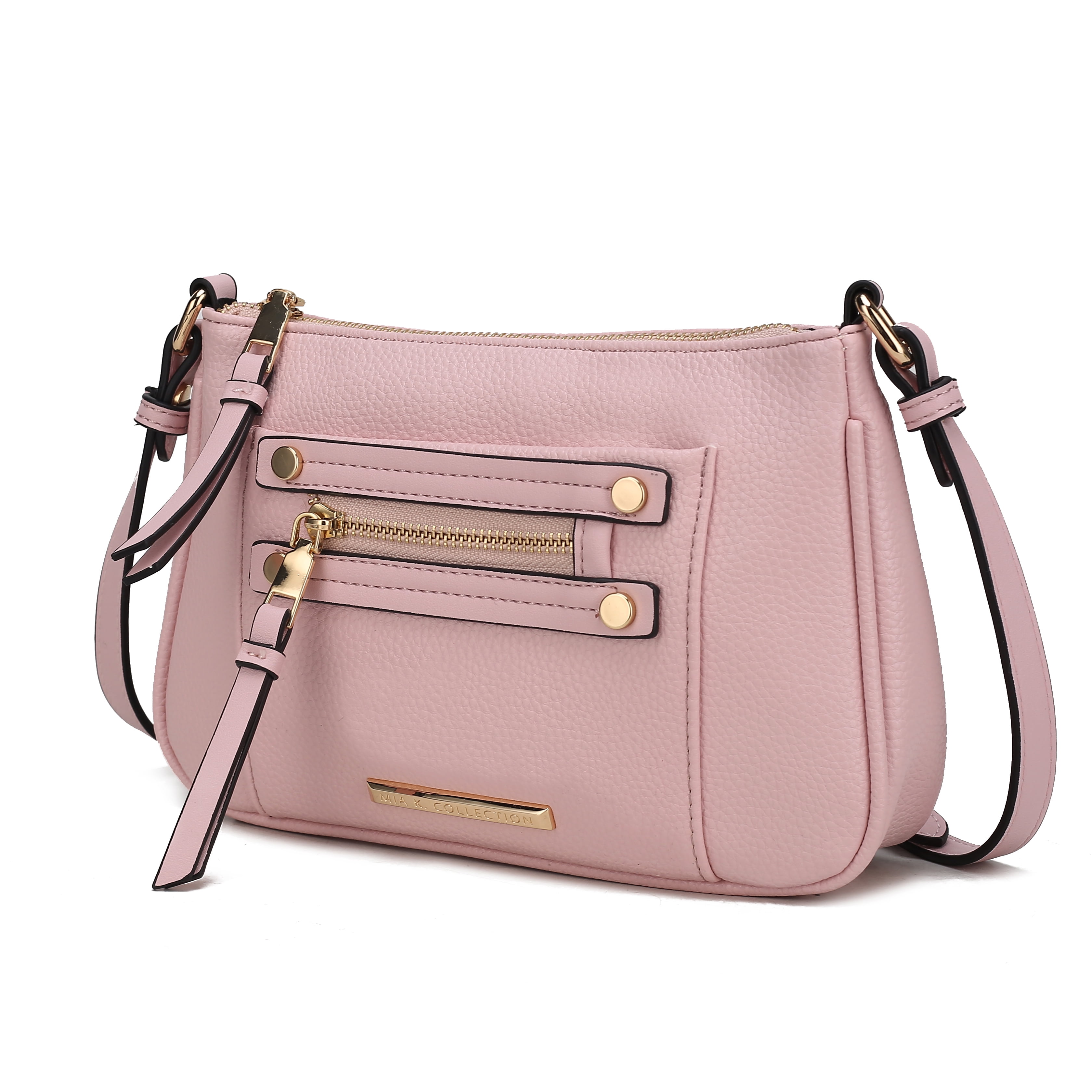 Henley Womens Faux Leather Cross Body Messenger Shoulder Pink Bag Zipped Handbag 