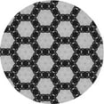 thumbnail image 1 of Ahgly Company Machine Washable Indoor Round Transitional Charcoal Black Area Rugs, 3' Round, 1 of 7